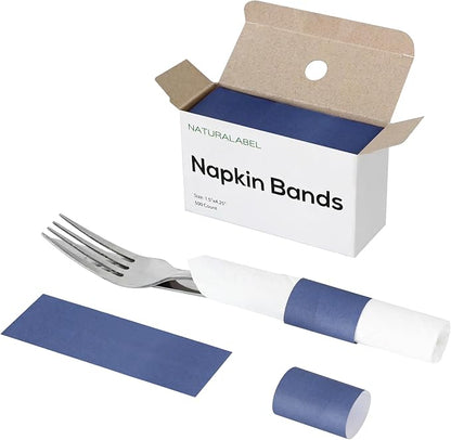 Self-Adhesive Napkin Bands, elegant table setting, by NATURALABEL