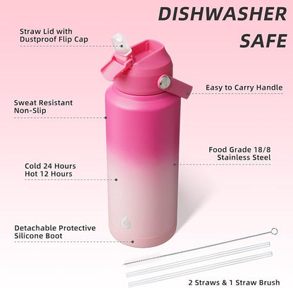 BJPKPK 32oz Insulated Water Bottle, Stainless Steel Bottle - Image 3