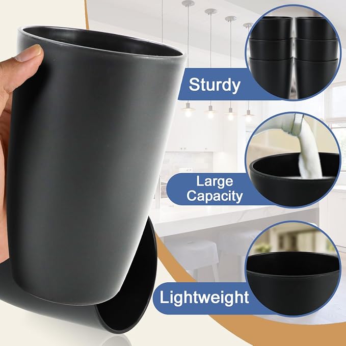 20 OZ Wheat Straw Cups SetS of 6, Unbreakable Drinking Cup, Alternative to - Image 4
