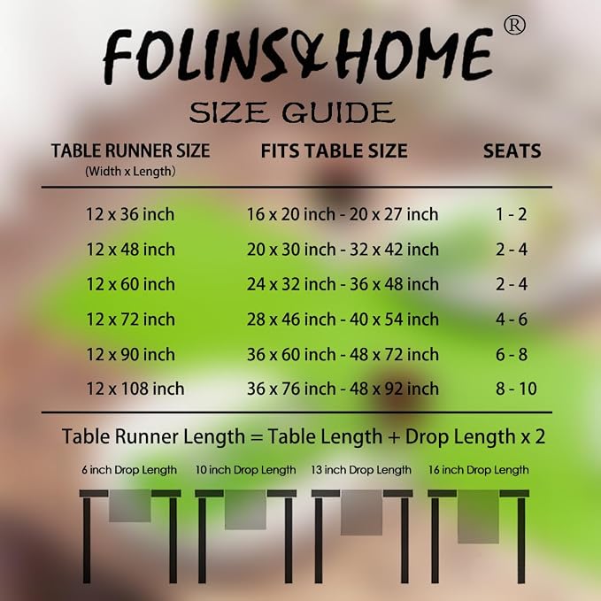 FOLINS&HOME Lime Green Waterproof Decorative Table Runner 72 Inches Long | - Image 6