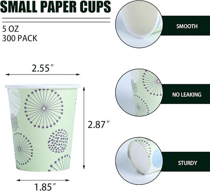 Clawsoff 300 Pack 5 oz Paper Cups Small Disposable Mouthwash Bathroom Cups | - Image 2