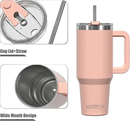 20 oz Tumbler with Handle, Tumbler with Lid and Straw, Double Wall Insulated - Image 9