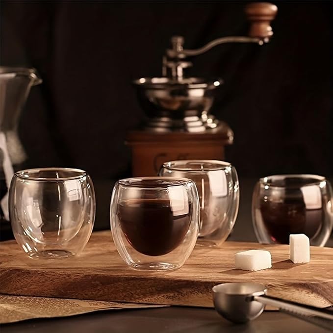 6pcs Double Walled Espresso Cups, 3 Ounce Clear Glass Coffee Mugs, Cappuccino - Image 9