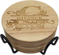 Personalized Wooden Coasters, Custom Engraved Monogram Coasters - Great Gifts (XL, Set of 4)