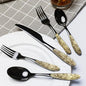TWEE Black Gold Silverware Set for 4 Unique 18/10 Stainless Steel 20 Flatware Set Beautifully Embossed Floral Pattern Mirror Polished Kitchen Utensils Set for Home Restaurant Tableware