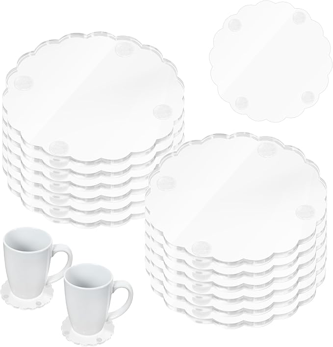 12 Pcs Scalloped Acrylic Coasters by Stuffygreenus