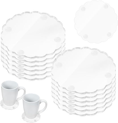 12 Pcs Scalloped Acrylic Coasters by Stuffygreenus