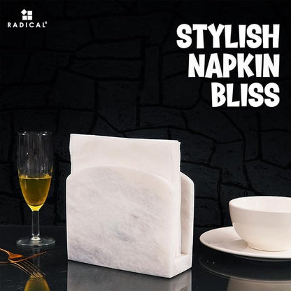 Radicaln Marble Napkin Holder 5.5" Inch White Handmade Dining Table Napkins - Image 6