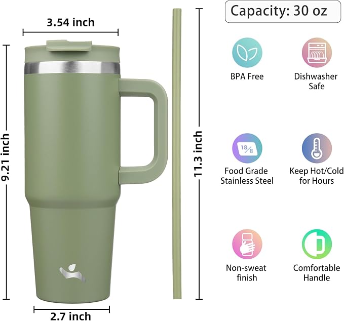 Konokyo 30 oz Insulated Tumbler Water Bottle - Image 4