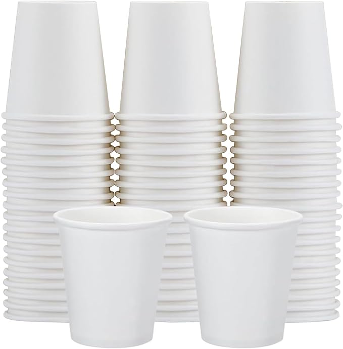 Clawsoff 100 Count 5 oz Disposable Small Paper Bathroom Mouthwash Cups | White by BuyNow