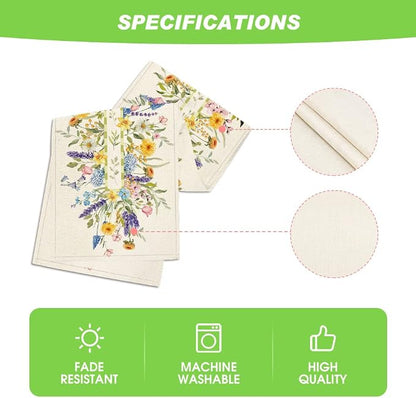 Artoid Mode Bloom Flowers Tulip Spring Table Runner, Seasonal Easter Holiday - Image 5
