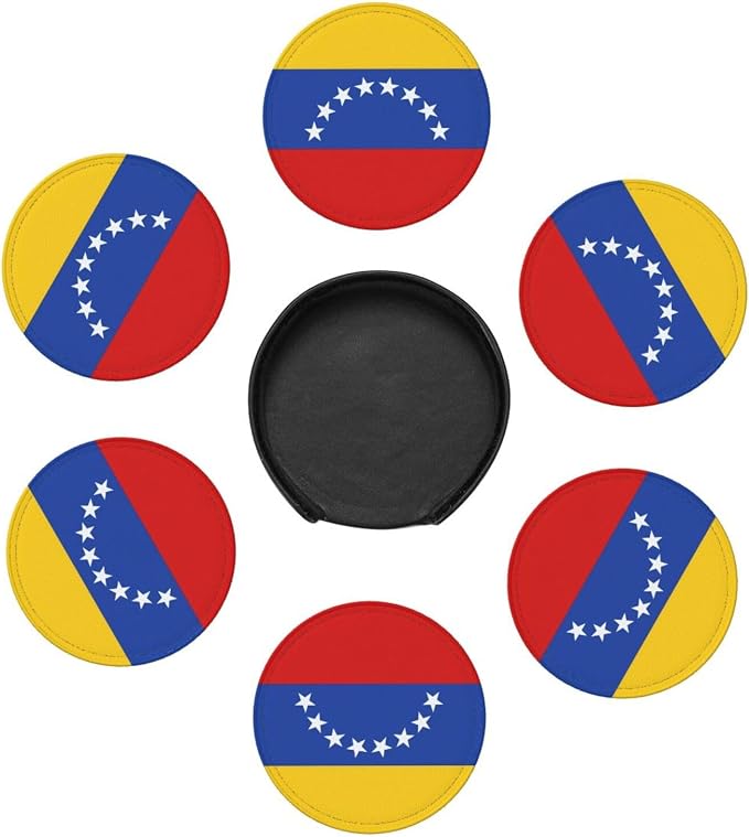 6 Pack Venezuela Flag Leather Coaster - Image 3