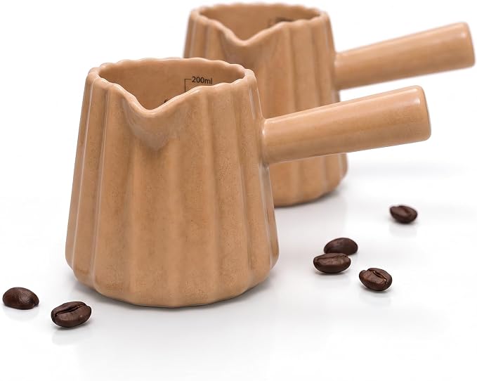Ceramic Espresso Cups Set of 2, 6 OZ Espresso Shot Cups by KOIMYSA