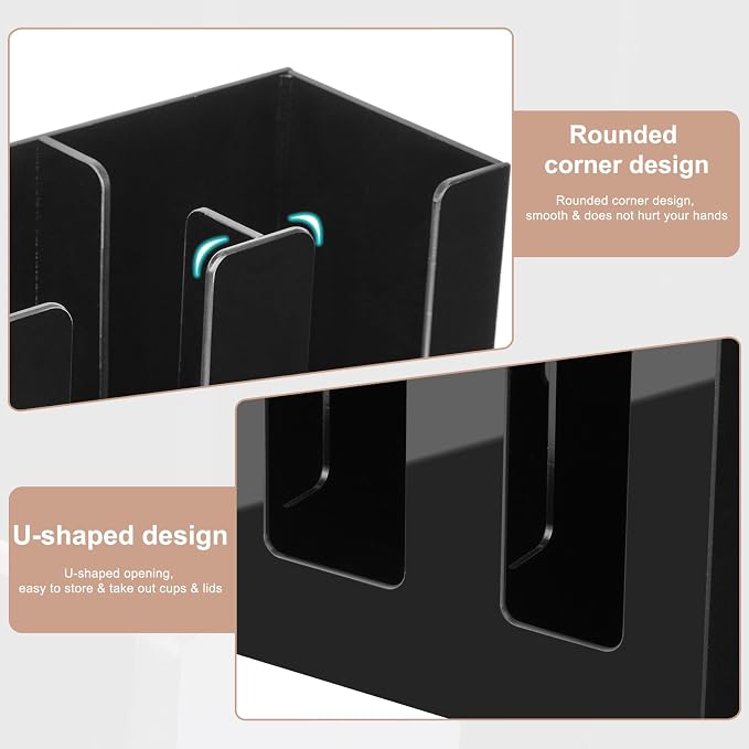 Coffee Cup Holder, Cup and Lid Organizer fits 5 to 16 oz Disposable Cups | - Image 3