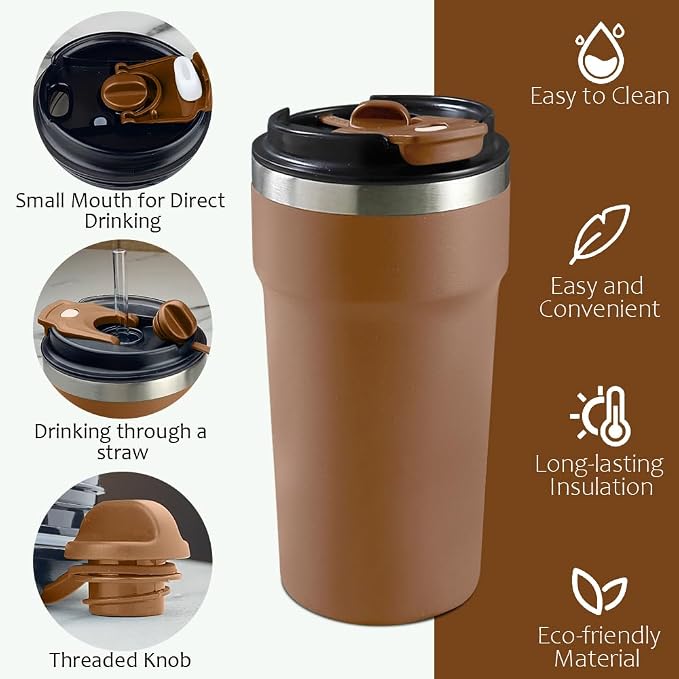 SPLMIFA Travel Coffee Mugs Leak-Proof, Reusable Coffee Cups - Image 2