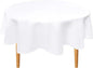 Hiasan Round Linen Tablecloth 70 Inch - Wrinkle and Stain Resistant Washable Polyester Fabric Table Cloth for Outdoor Dining Room Kitchen Party, White