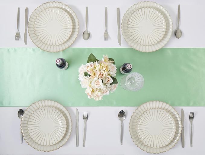 Sage Green Satin Table Runner, 12x108 Inches, 2 Pack | Premium Satin, Smooth - Image 5