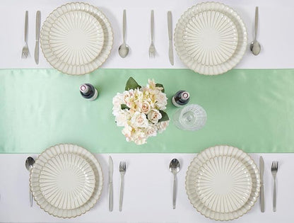 Sage Green Satin Table Runner, 12x108 Inches, 2 Pack | Premium Satin, Smooth - Image 5