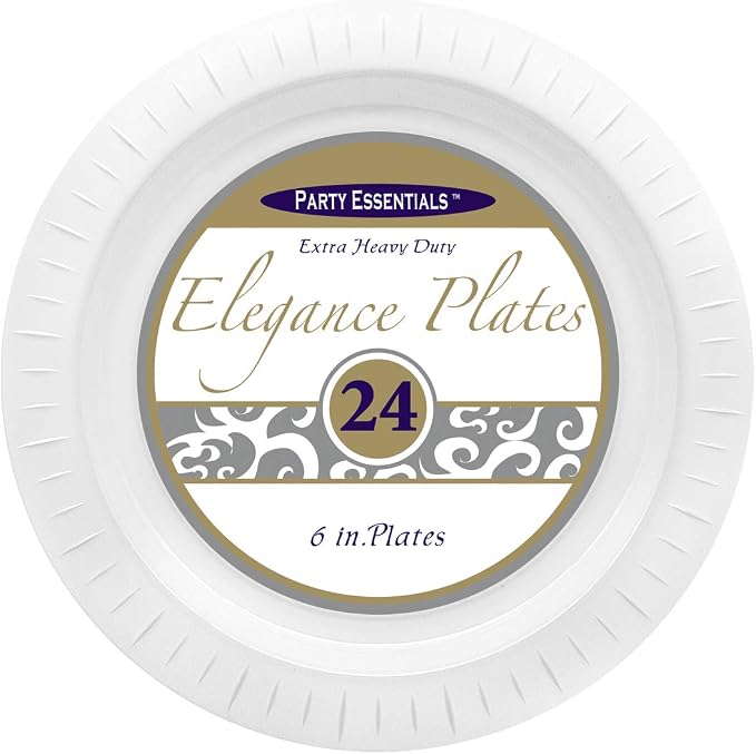 Party Essentials Elegance Quality Hard Plastic 6-Inch Round Party/Dessert Plates - Image 2