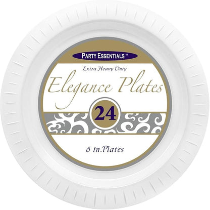 Party Essentials Elegance Quality Hard Plastic 6-Inch Round Party/Dessert Plates - Image 2
