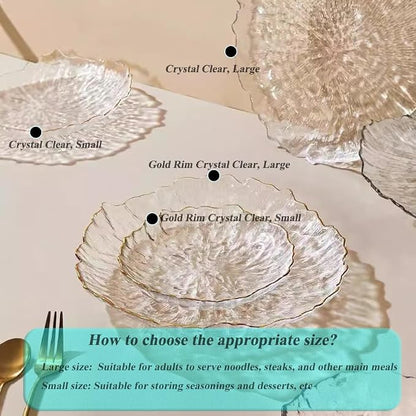 Glass Salad Bowl Irregular Lotus Flower Shape Serving Bowls, Mixing Nut Bowls - Image 3