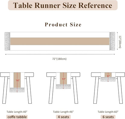Boho Macrame Table Runner with Tassels 72in Grey Farmhouse Runner | Macrame - Image 7