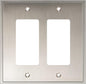 Henne Bery Soft Modern Decorative Wall Plate Switch Plate Outlet Cover (Double Decorator, Satin Nickel)