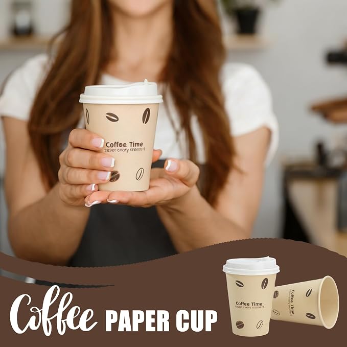12 OZ 25 Pack Disposable Cups Paper Coffee Cups - Image 4