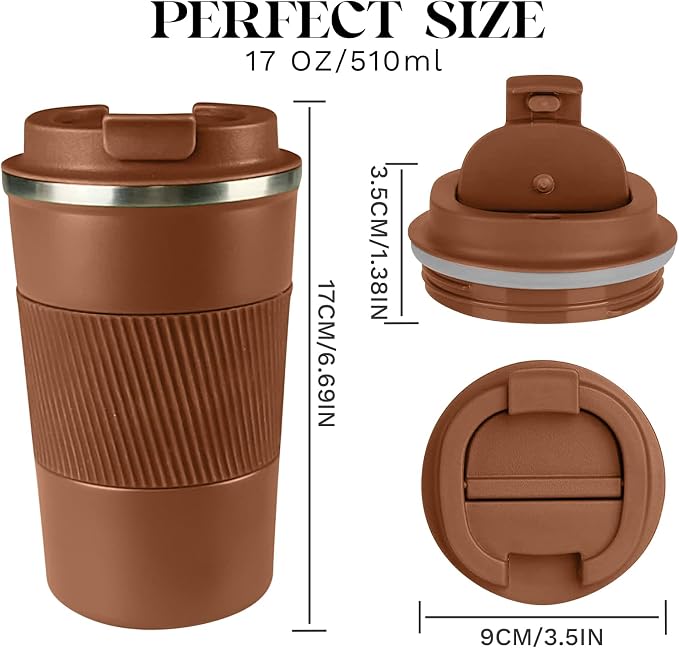 Insulated Travel Coffee Mug, Stainless Steel Coffee Cup - Image 3