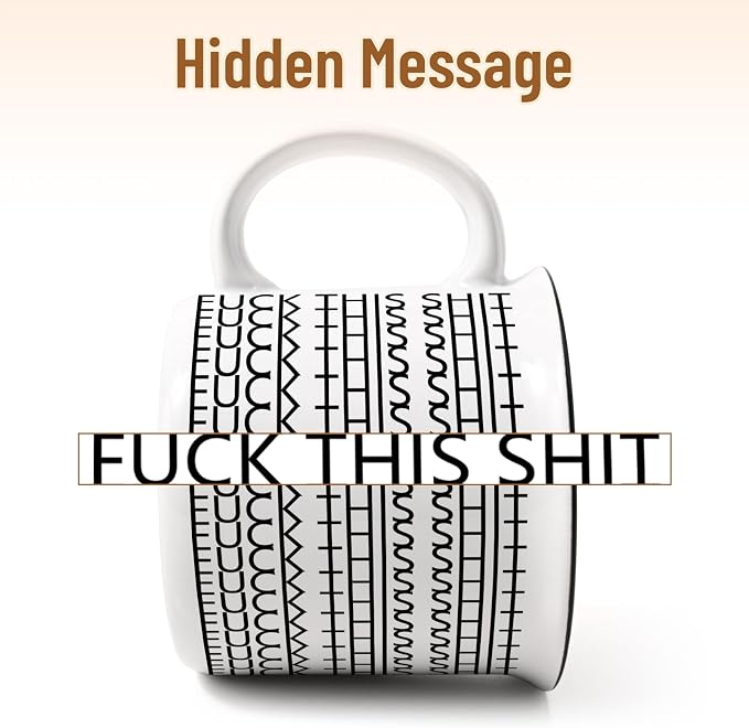 YHRJWN 15 Oz Hidden Message Coffee Mug – Funny F This S Ceramic Cup - Image 2