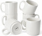 Sweese 10 Oz Stackable White Coffee Mug, Porcelain Coffee Mugs Sets of 6 by Sweese