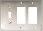 Henne Bery Soft Modern Decorative Wall Plate Switch Plate Outlet Cover (Double Decorator/Single Toggle, Satin Nickel)