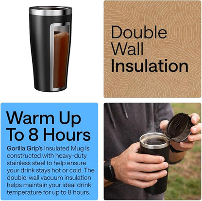 GORILLA GRIP 304 Stainless Steel Double Insulated Travel Coffee Mug, Leakproof - Image 3
