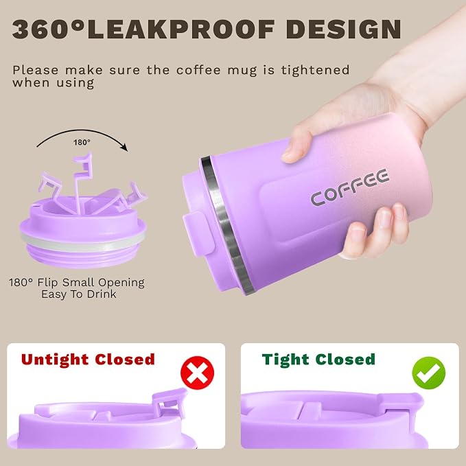SPLMIFA Travel Coffee Mug Leak-Proof, Reusable Coffee Cups - Image 5