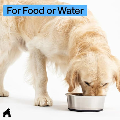 GORILLA GRIP Dog Bowl, Holds 4 Cups, Food Grade 304 Stainless Steel Food and - Image 8