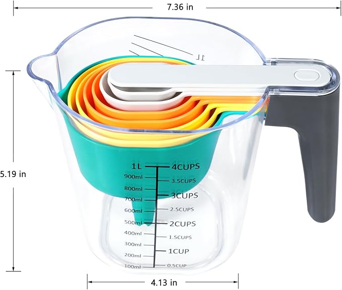 19-Pc Magnetic Measuring Cups and Spoons Set, - Image 3