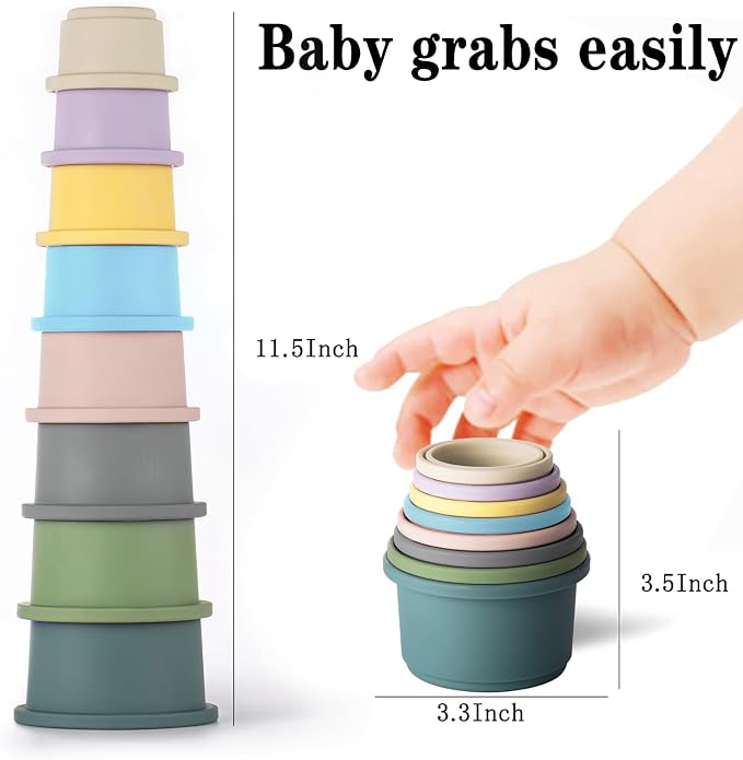 ZYFLSQ Stacking Cups Baby Toy, 8-Piece Set - Image 2