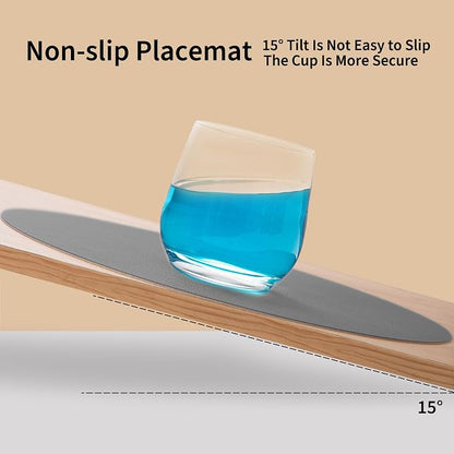 Myir JUN 15 Inches Round Placemats Set of 6 Faux Leather Place Mats | - Image 5
