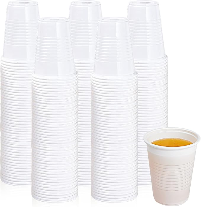 Lilymicky 500 Pack 5 oz White Plastic Cups, Disposable Plastic Tumbler | by Lilymicky