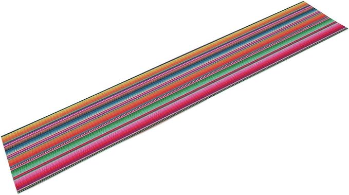 YCness Mexican Striped Table Runner Mexican Poncho Pattern Traditional National - Image 9