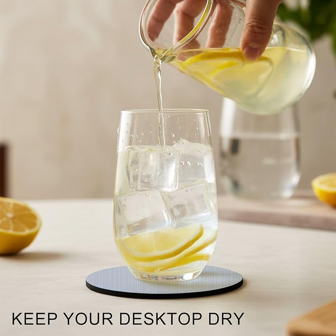 Farmhouse Blue Thin Lines Coasters Set of 6, Absorbent Coasters - Image 2