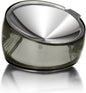 Felli Oblik Elevated Cat Bowl Removable Stainless Steel Wide Dish for Dry Wet Food Feeding & Dishwasher Clean, Slanted Whisker Fatigue Friendly Metal Plate (Smoky, 0.5 Cups Shallow Dish)