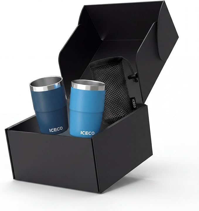 ICECO 8 oz Tumbler, Insulated Espresso Cup Set of 2, Stainless Steel Drinkware by ICECO