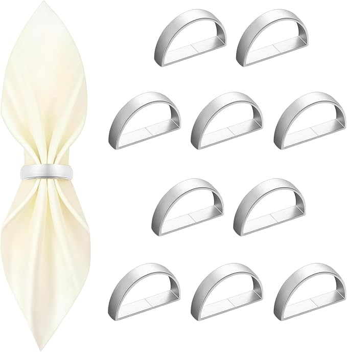 10 Pcs Silver Napkin Rings by Unknown