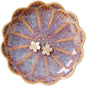 Lotus Ring Holder Dish Small Indoor Ash Tray, Ceramic Dessert Plate Trinket Jewelry Holder Organizing Necklace Earrings for Parents Friends Sister, Deep Purple. All Jewelries Are NOT Included.