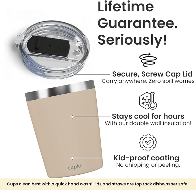 CUPKIN Toddler Straw Cup, The Original 8 oz Stackable Stainless Steel Toddler - Image 3