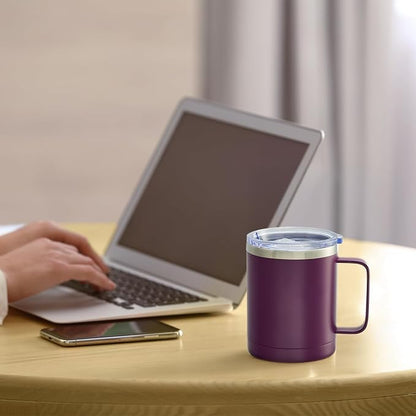 MEWAY 12oz Coffee Mug With Handle 2 Pack Bulk, Stainless Steel Insulated Travel - Image 6