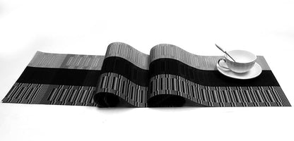 SHACOS Woven Vinyl Table Runners PVC Table Runners 12 x 36 inch Wipe Clean - Image 2