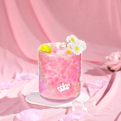 Icon Juice Glasses, 14oz Stemless Wine Drinking Juice Glass Cup for Valentine Party Supplies Gift(2 Pcs,Witch & Princess)