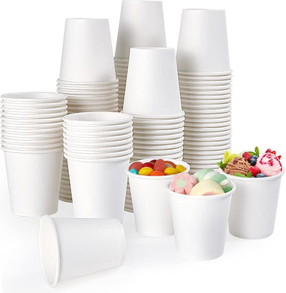 TV TOPVALUE 600 Count 4 oz Paper Cups, Disposable Bathroom Mouthwash White by TVTOPVALUE